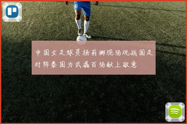 中国女足球员杨莉娜现场观战国足对阵泰国为武磊百场献上敬意
