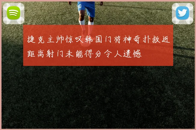 捷克主帅惊叹韩国门将神奇扑救近距离射门未能得分令人遗憾